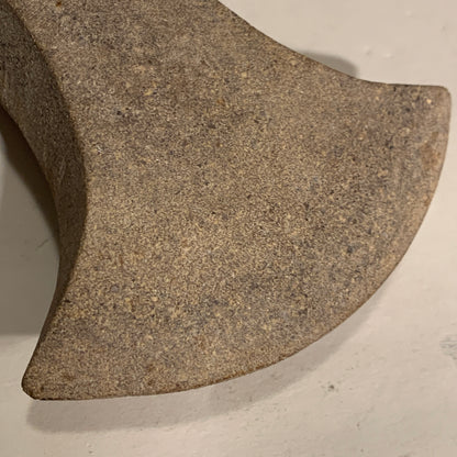 Danish Stone Age. Double-Bladed Axe with socket in rock, Tragtbægerkultur 4000-2800 BC.