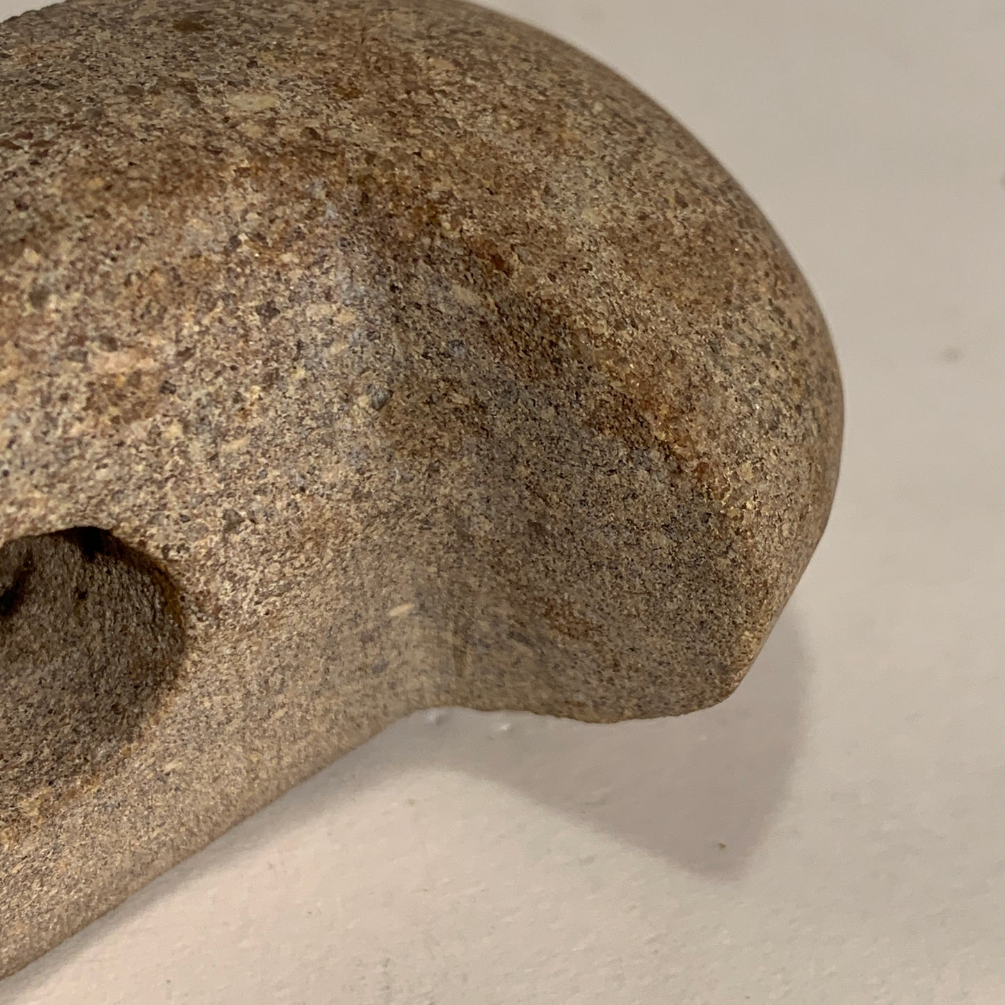 Danish Stone Age. Double-Bladed Axe with socket in rock, Tragtbægerkultur 4000-2800 BC.