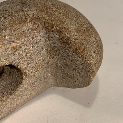 Danish Stone Age. Double-Bladed Axe with socket in rock, Tragtbægerkultur 4000-2800 BC.
