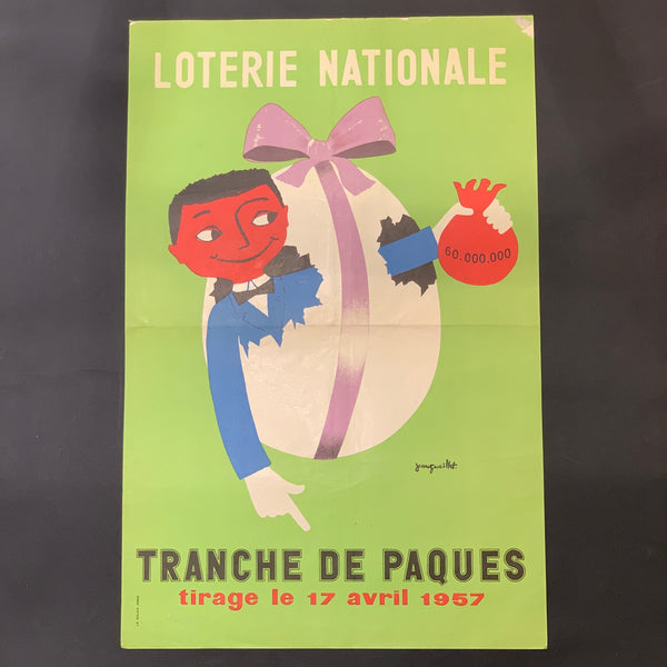 Fransk Jean Gueillet “Loterie Nationale”plakat, fra 1957.