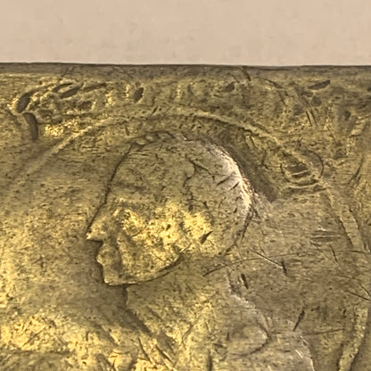 Antik kong Frederik d.6 metal æske, fra start 1800 tallet.