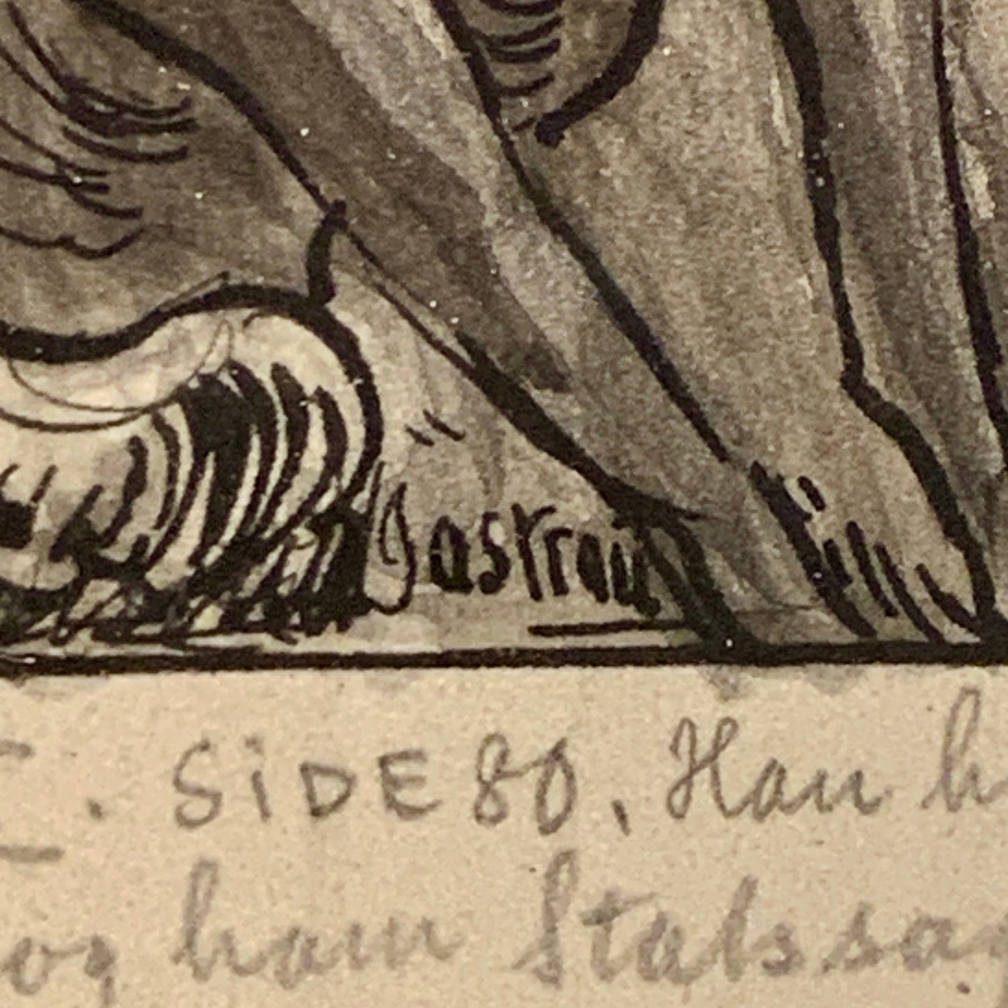 Viggo Jastrau (f.1857-1946.) Illustration af Christian V til Carl Ewald bog. Fra 1925.