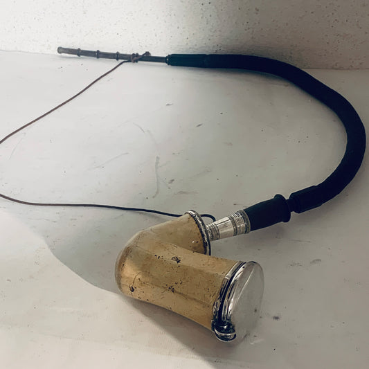 Antik sølvmonteret merskums langpibe, fra 1800 tallet