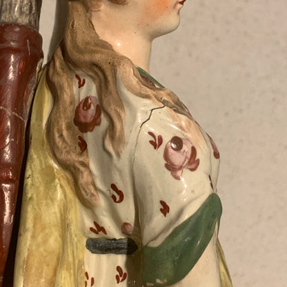 Antique Staffordshire Pearlware, Diana (Artemis), Goddess of the Hunt, from 1820.