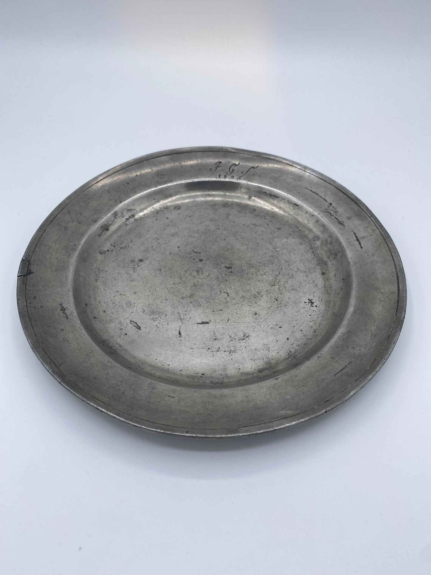 Antik Tin tallerken. Sidst 18./tidl. 19. Årh