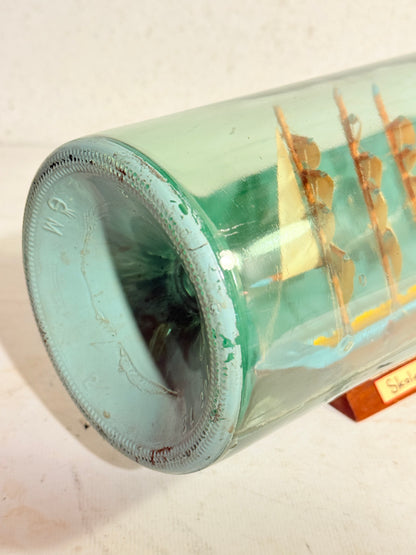 Antique large Danish bottle ship. School ship Copenhagen. Early 1900s.