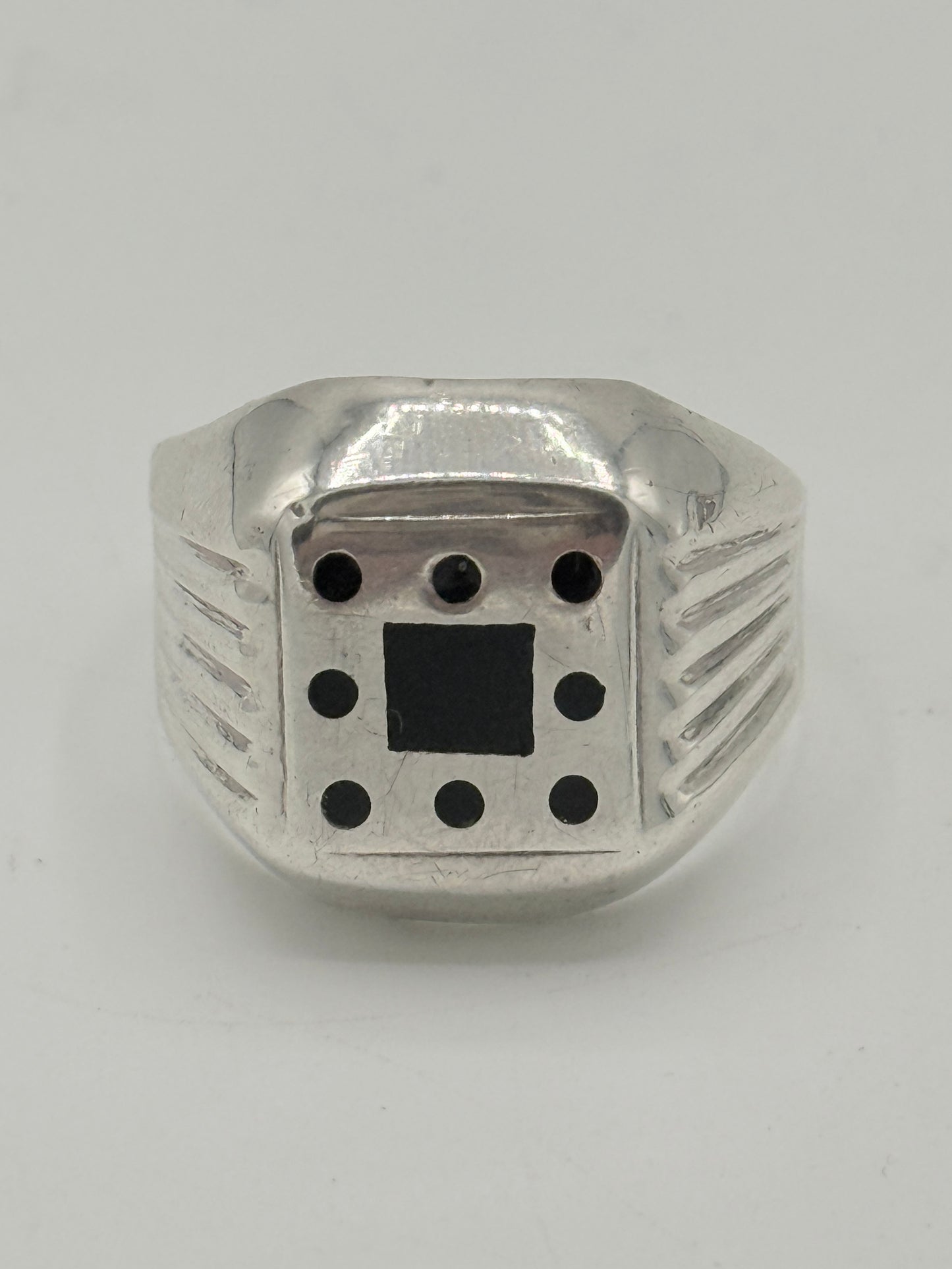 Antik Art deco sterling sølv signet herre ring. Estland. Fra 1920-39