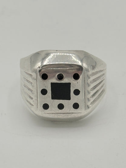 Antik Art deco sterling sølv signet herre ring. Estland. Fra 1920-39