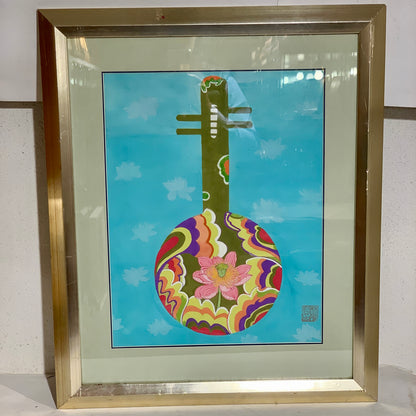 Traditional Chinese gouache painting, signed.