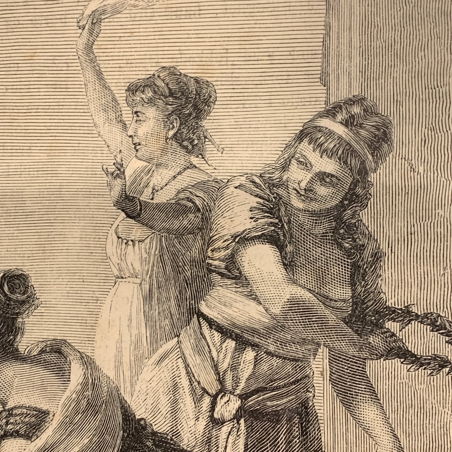 Antik dansk træsnit. En sejrrig Hærs Hjemkomst. Fra 1881.