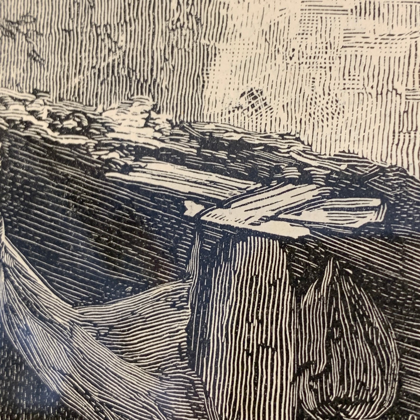 Antique Danish woodcut. Bazaar in Cairo. From 1881.