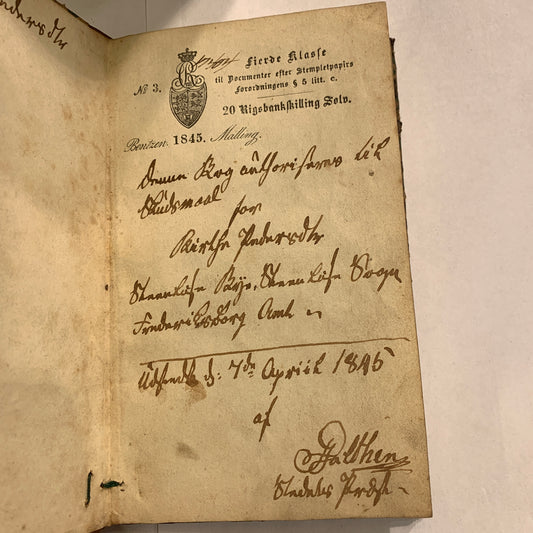 Skudsmaalsbog med lak segl-Martha Pedersdatter, fra 1845