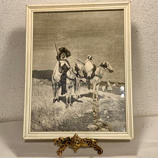 Antik dansk træsnit. Tunesere paa Forpost. Fra 1881