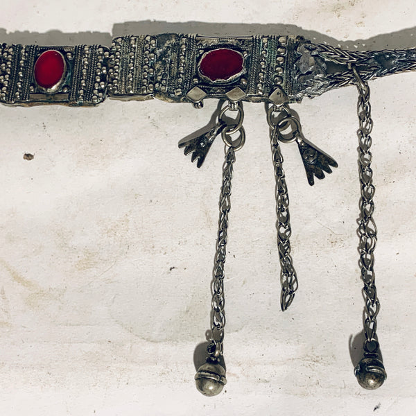 Antik yemenitisk sølv bælte, fra 1800/start 1900 tallet.