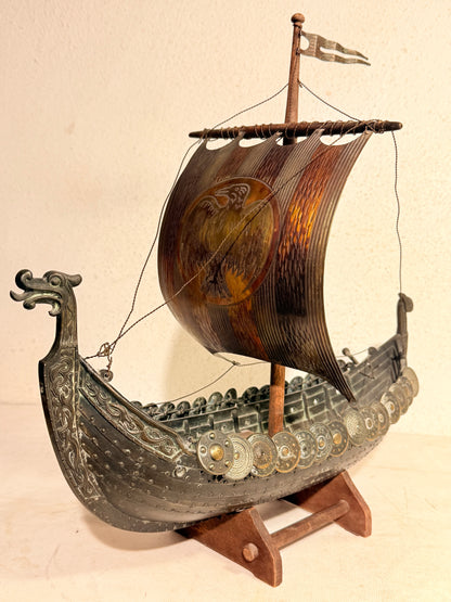 Edward Aagaard, older bronze Viking Dragon Ship, from the mid-1900s.