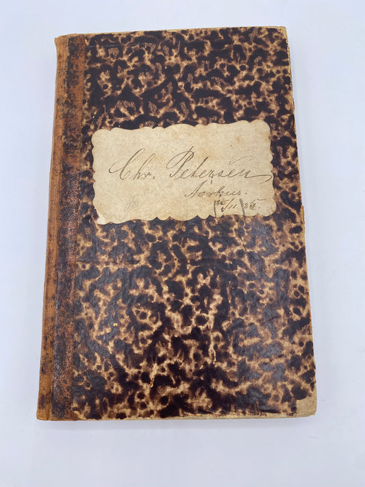 Antik stambog. Christian Petersen. Håndskrevet dansk notesbog. Fra 1885-87