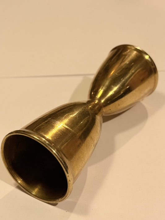 Antik dobbelt Jigger cocktail målebæger i bronze. Start 20.Årh
