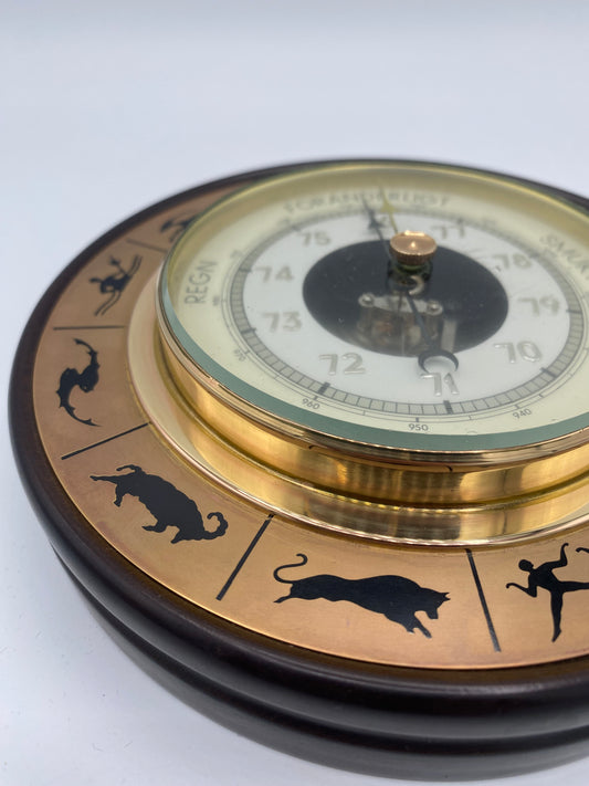 Vintage Barometer med Stjernetegn. Midt 20. Årh