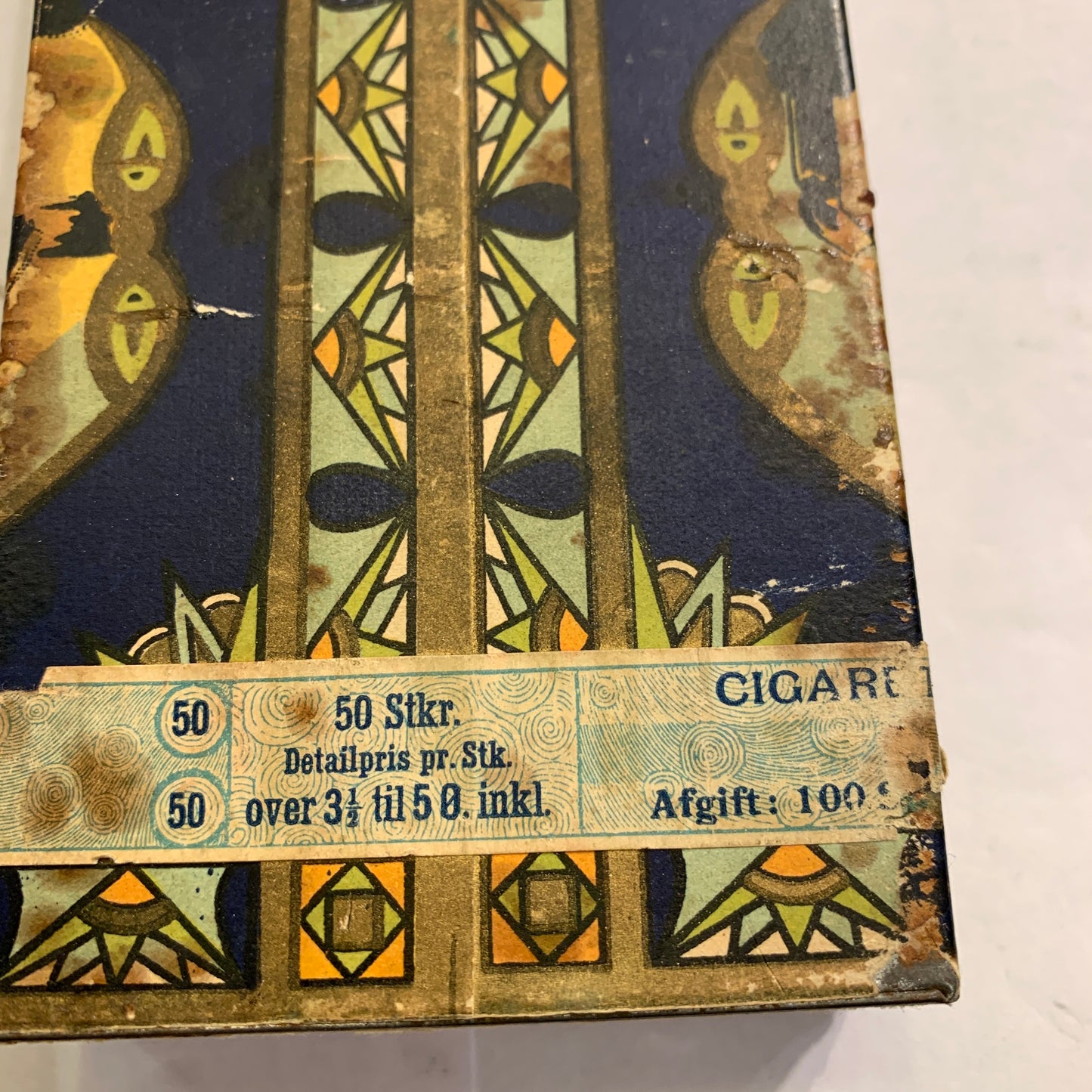 Antik Soussa cigaret blik æske med låg, fra 1930érne.