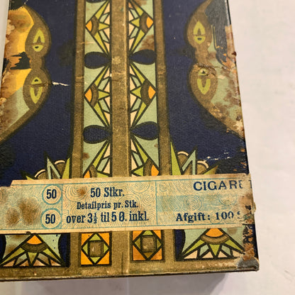 Antik Soussa cigaret blik æske med låg, fra 1930érne.