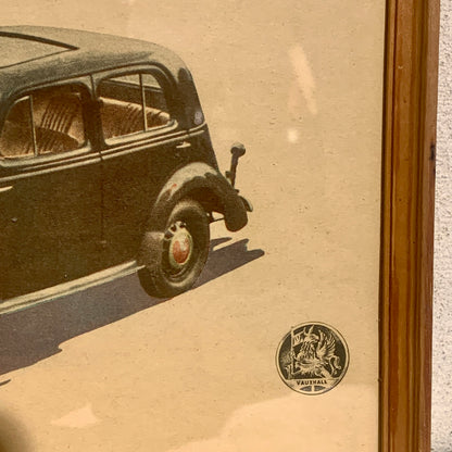 Vauxhall. Originalt indrammet bil udklip, fra midt 1900 tallet.