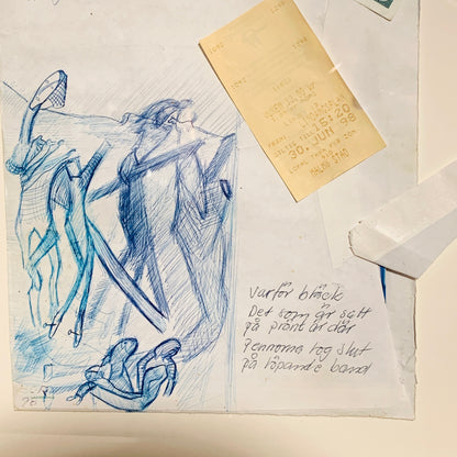 Svensk Mixed media kunst. Signeret BOR 98. Fra 1998