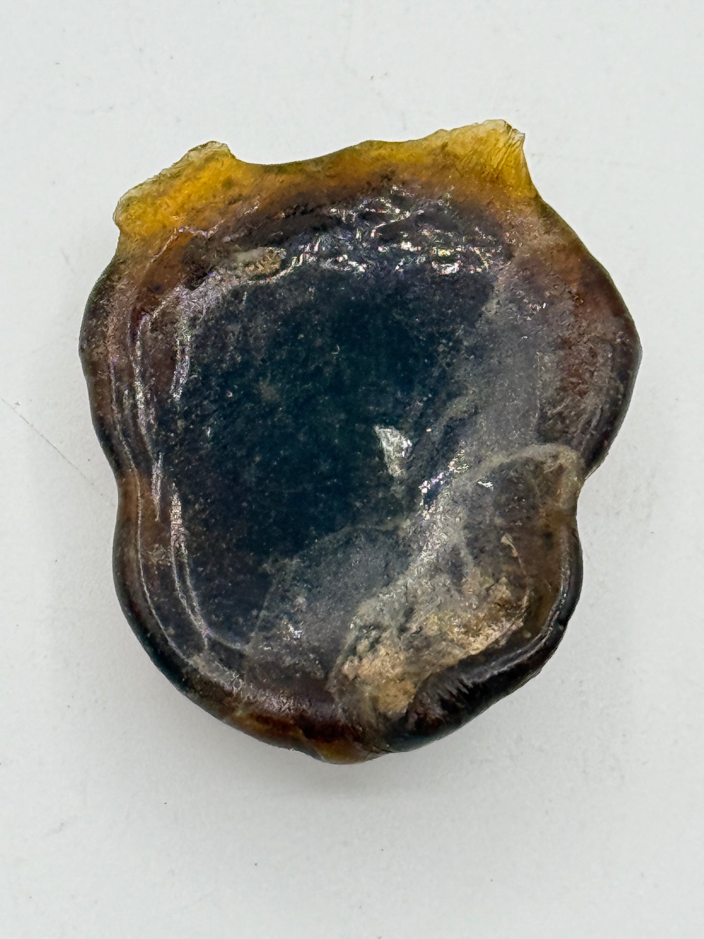 Oldsag. ca. 2000 år gl. Teaterbillet i glas. Græsk/Indisk kultur. Gandhara/ Baktrisk Afghanistan