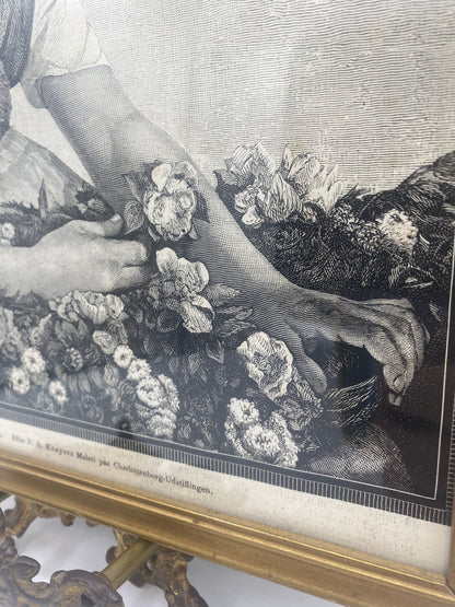 Nannina. Antik dansk træsnitsgravering. Fra 1881