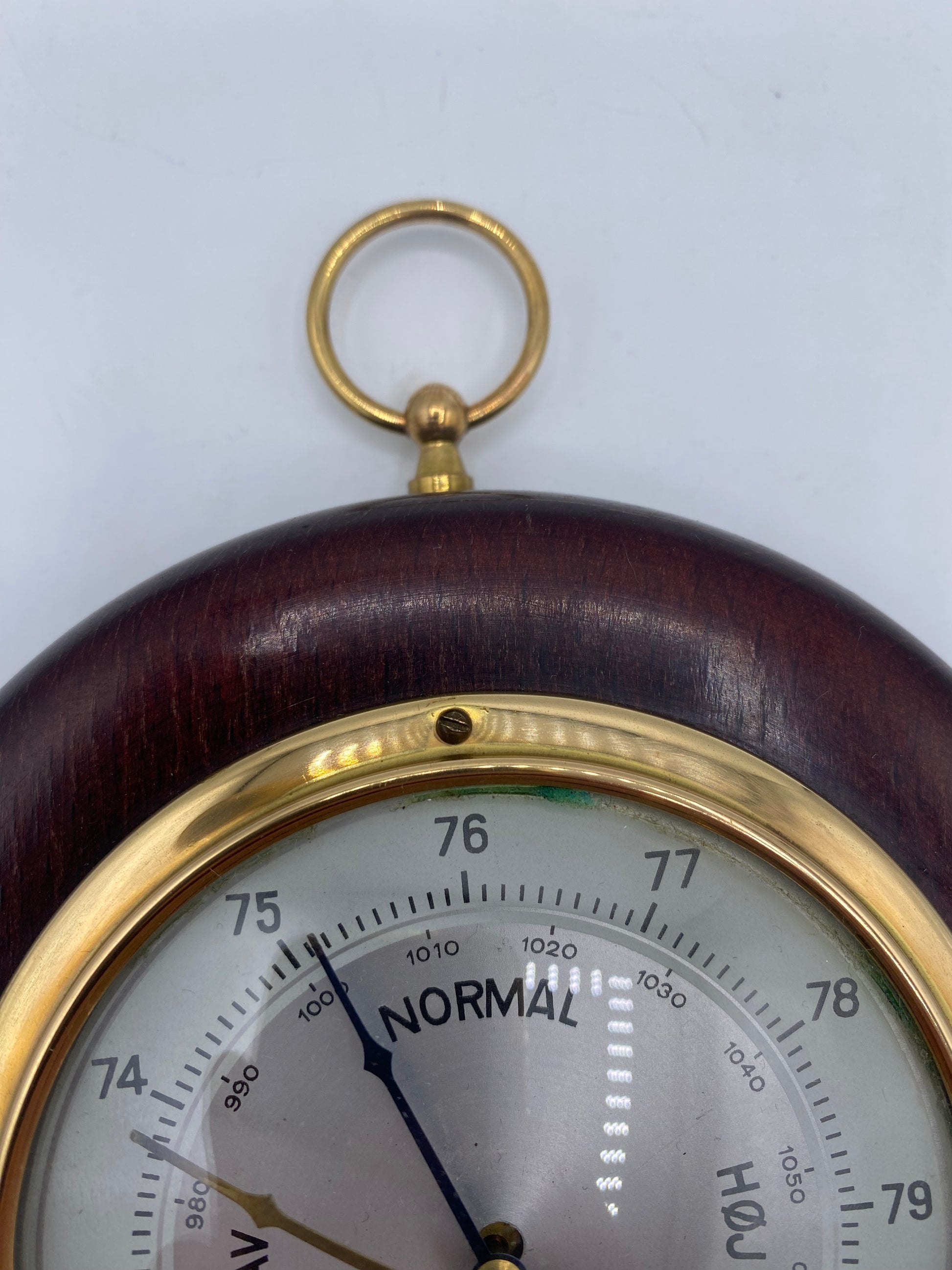 Vintage rundt Barometer. Danmark. Midt 20. Årh