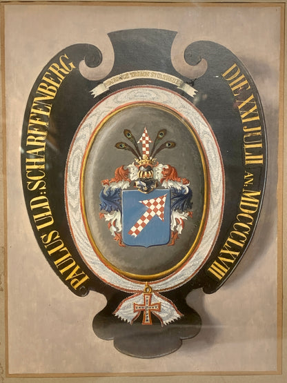 Håndtegnet våbenskjold, fra 1868.
