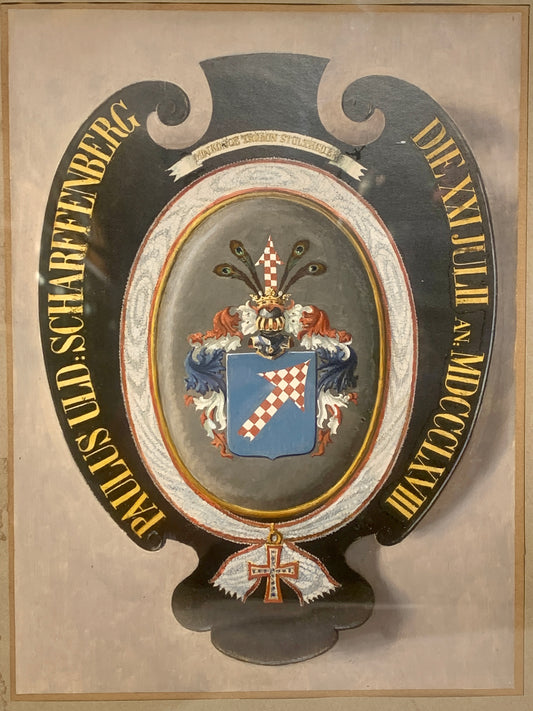 Håndtegnet våbenskjold, fra 1868.