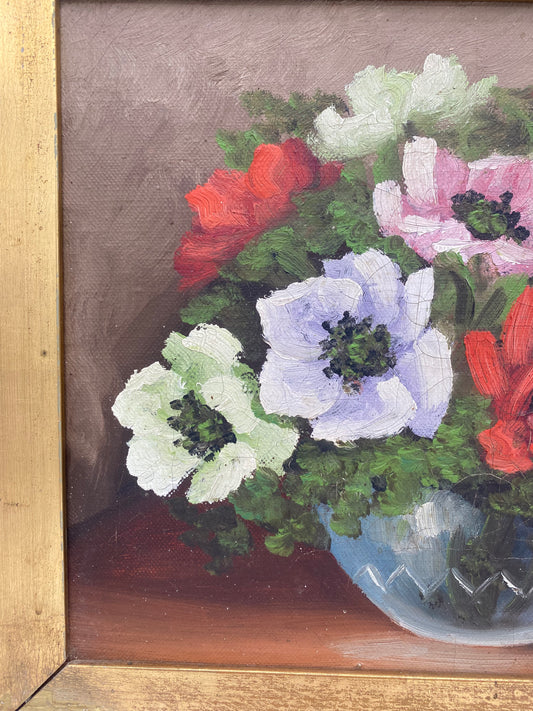 Edvin Knüppel. Blomsterstilleben, oliemaleri. Danmark. Fra midt 20. årh