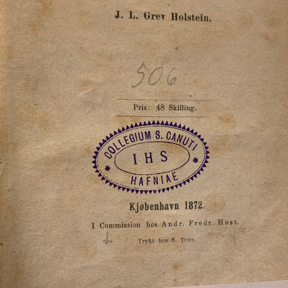 JLGrev Holstein et al. Antiquarian Danish/German collection of Catholic-Protestant debates, from 1845-1872.