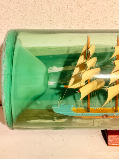 Antique large Danish bottle ship. School ship Copenhagen. Early 1900s.