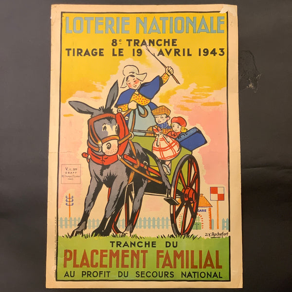 Fransk J.Y.Rochefort “Loterie Nationale”plakat, fra 1943.