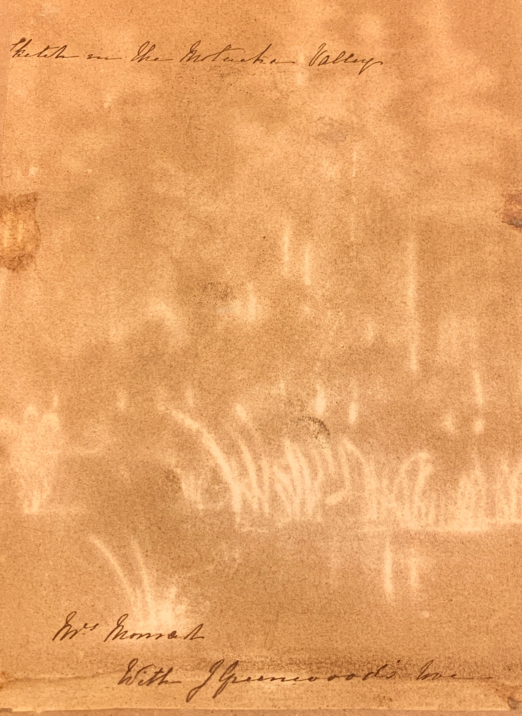 Antik akvarel maleri, USA, fra 1800 tallet