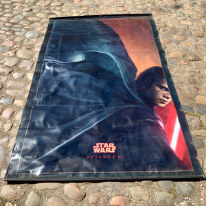 Original stor STAR WARS Episode 3 premiere biograf banner plakat.