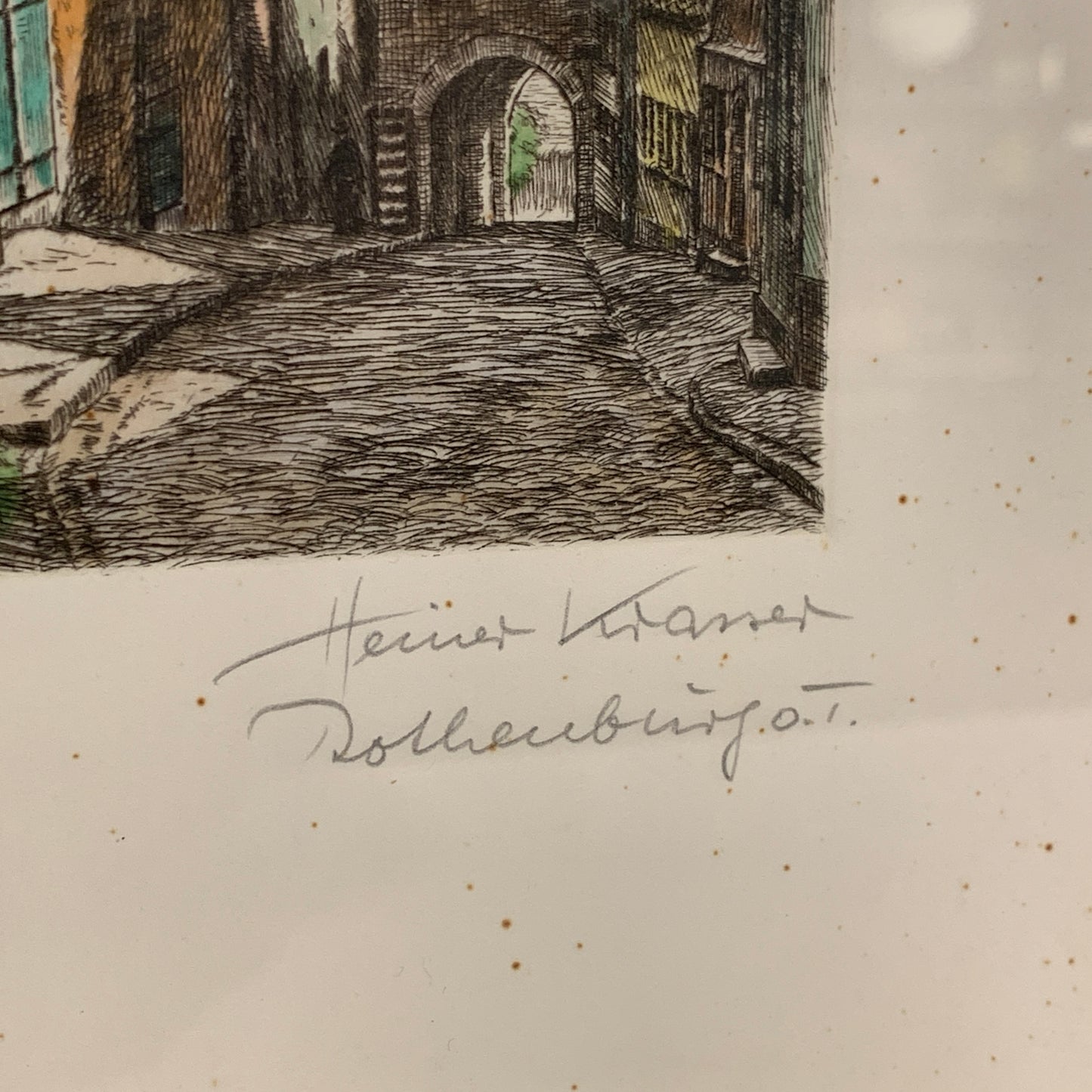 Heinz Kanst(f.1928-2003.)farveradering af Rothenberg porten, fra midt 1900tallet.