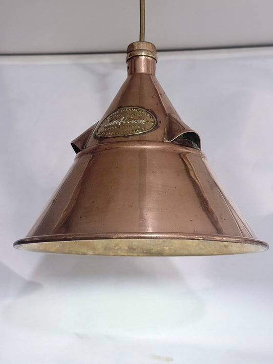 Antik "British Vacuum Washer Company" tragt lampe i kobber