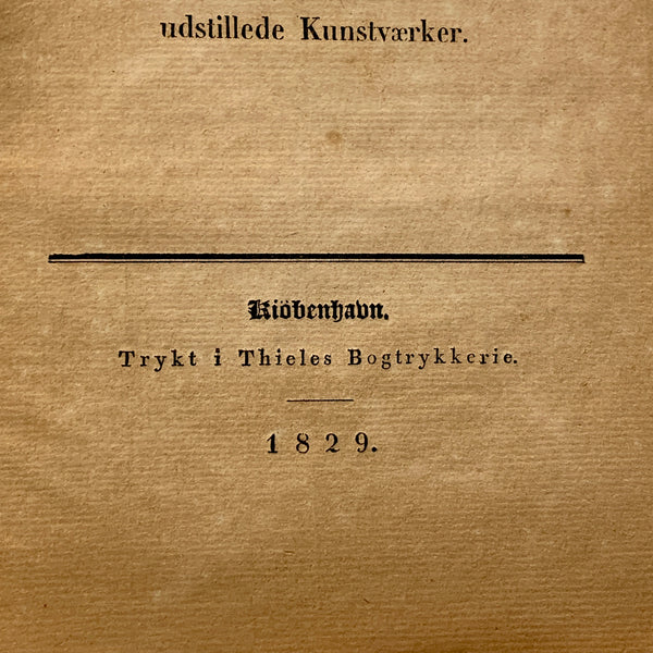 Kgl. Akademie. Antik kunst hæfte fra 1829. 1.Udgave, 1.Oplag.