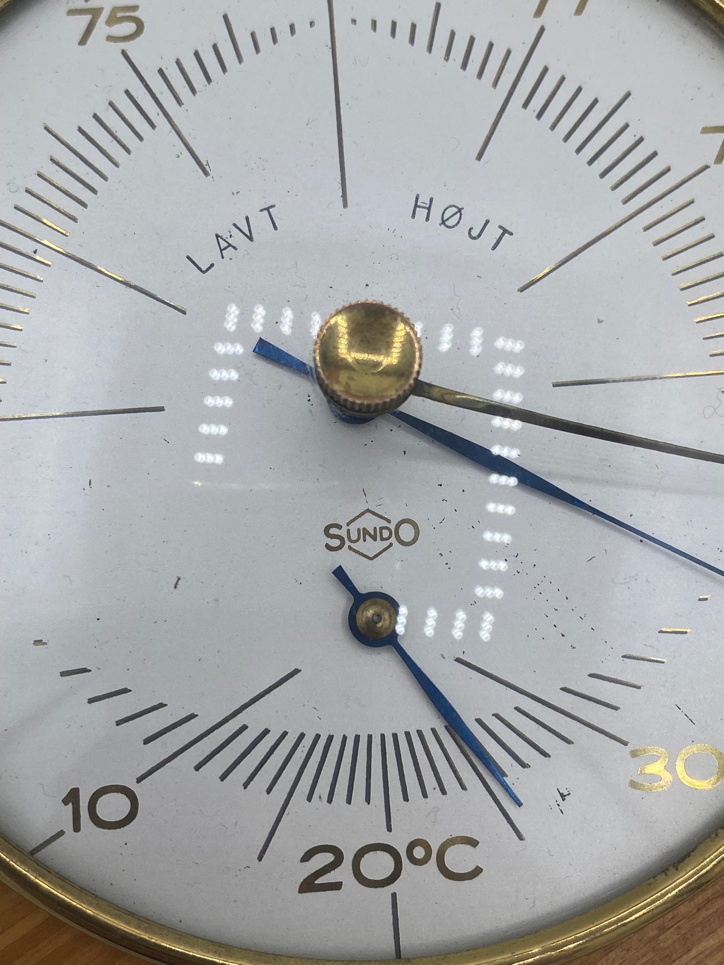 Vintage Sundo Barometer med Thermometer. Tyskland. Sidste del af 20. Årh