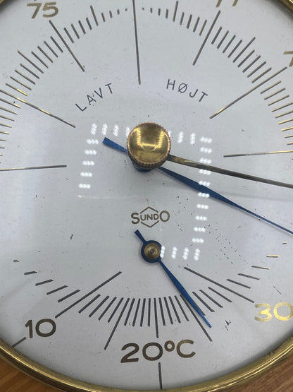Vintage Sundo Barometer med Thermometer. Tyskland. Sidste del af 20. Årh
