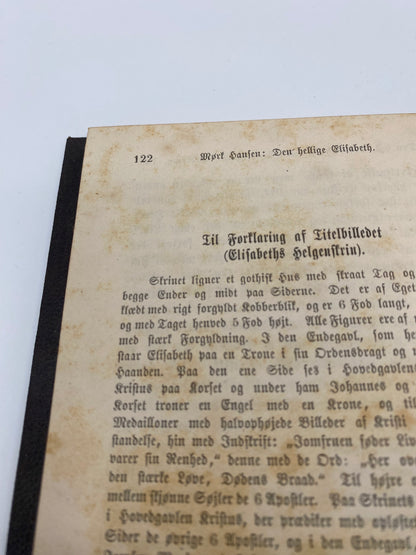 Den hellige Elisabeth. Af M. Mørk Hansen. Antikvarisk dansk bog. 1.Udgave. 1.Oplag. Fra 1877