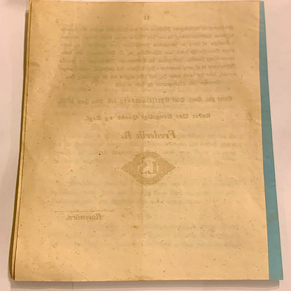 Lovtekst, udgivet år 1850. 1.Udgave, 1.Oplag.