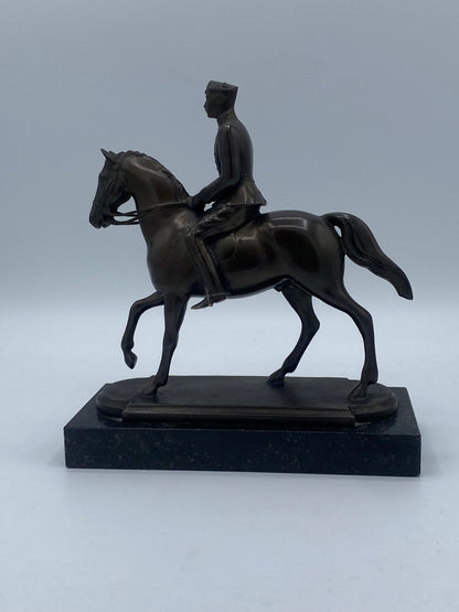 Johan G.C. Galster (born 1910-1997) Christian d. 10. til hest. Bronze. Denmark. Mid. 20. century