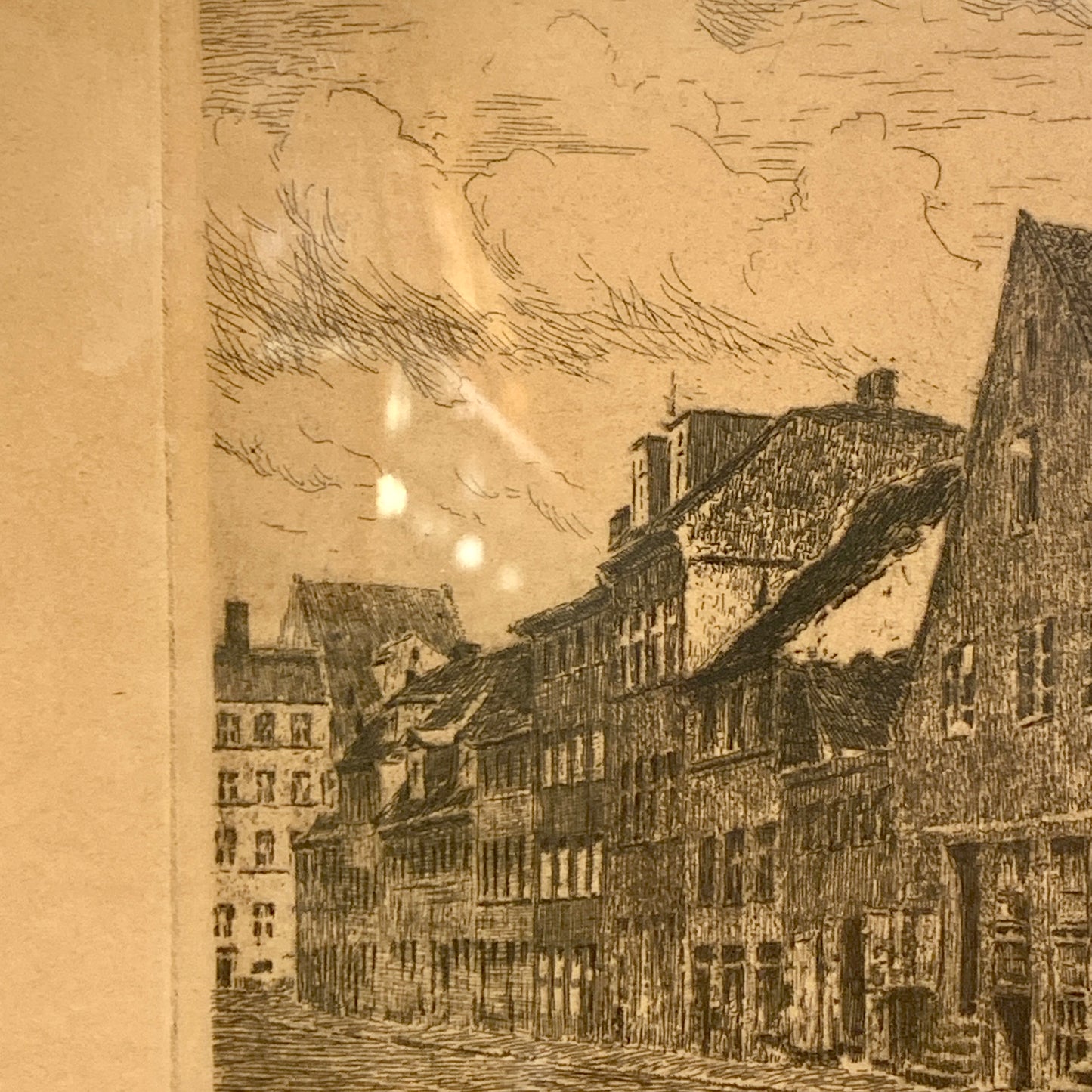 Hans Peter Storm (f.1878 til 1941.)Radering af gadeparti i København.