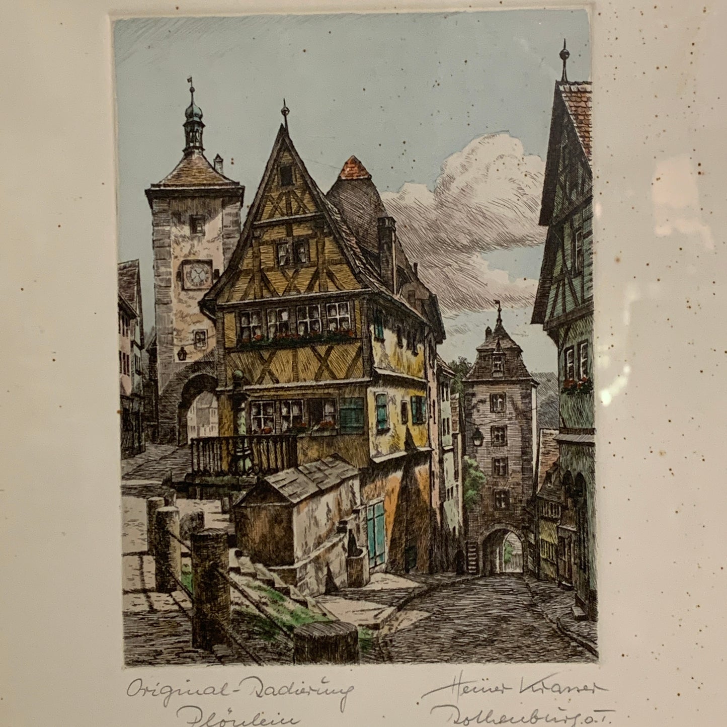 Heinz Kanst(f.1928-2003.)farveradering af Rothenberg porten, fra midt 1900tallet.