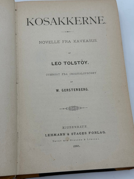 Kosakkerne. Af Leo Tolstoy. 1. Udgave. Fra 1885