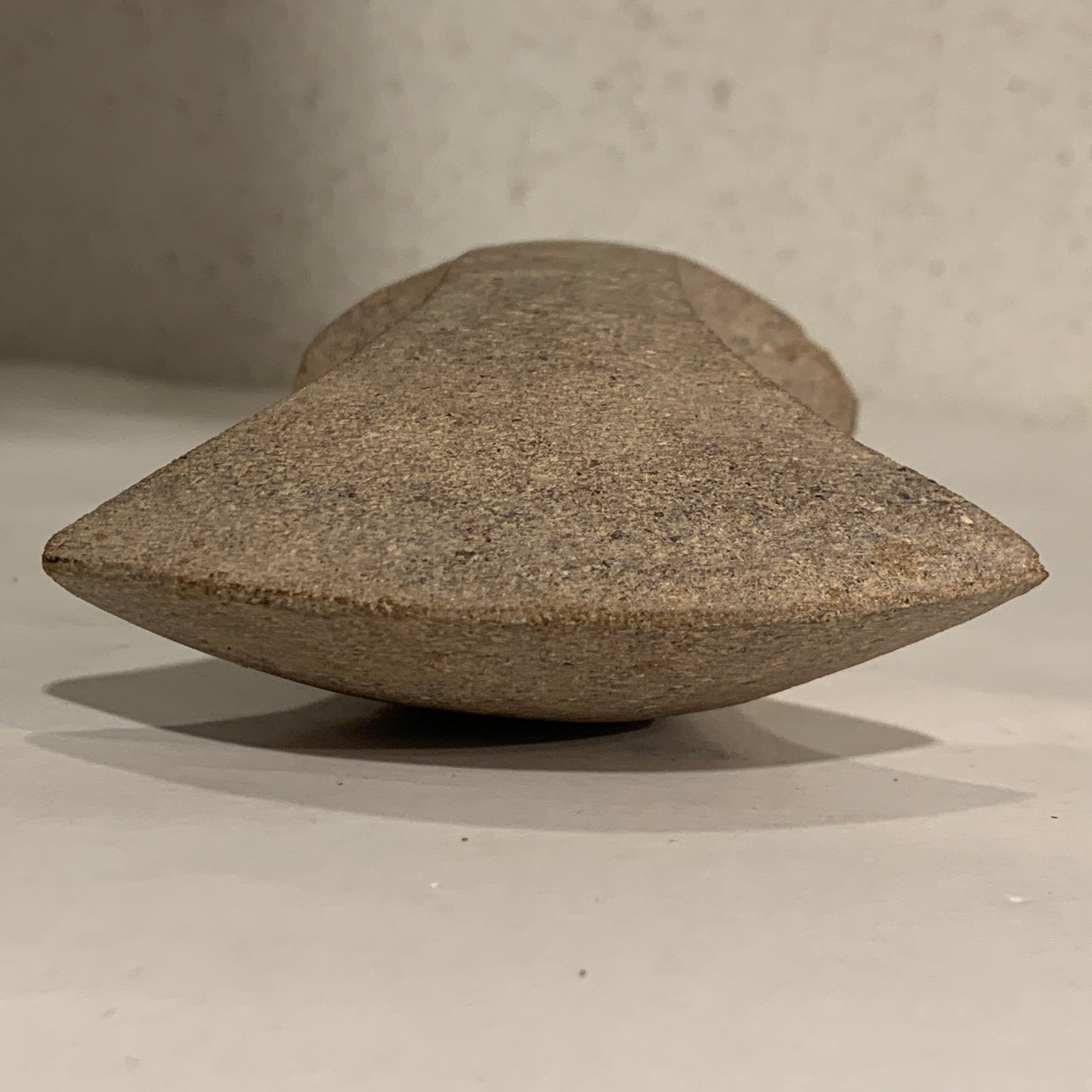 Danish Stone Age. Double-Bladed Axe with socket in rock, Tragtbægerkultur 4000-2800 BC.