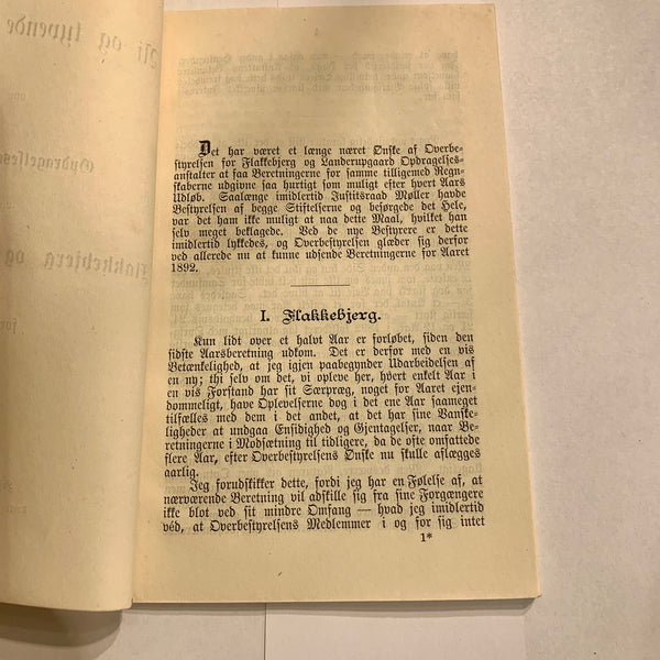 Beretningshæfte om Opdragelsesanstalter for 1892.